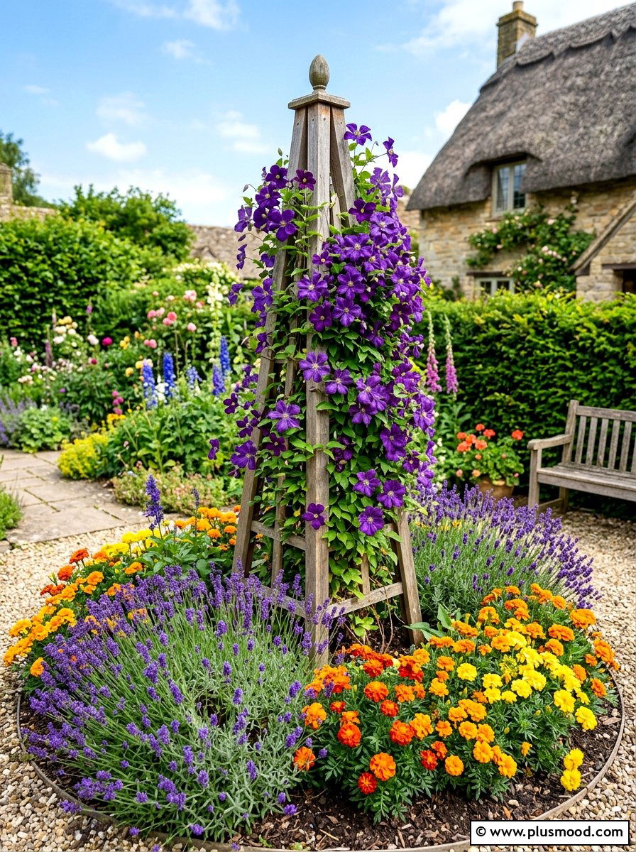 Cedar Garden Obelisk - 25 summer garden trellis ideas