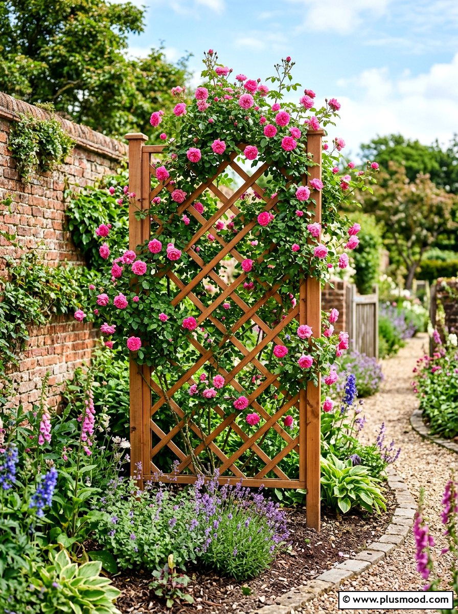 Cedar Garden Trellis - 25 summer easy landscaping ideas