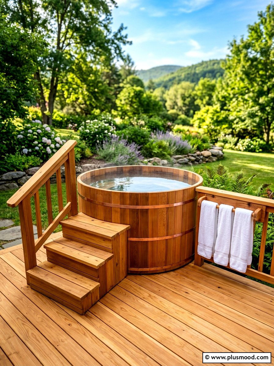 Cedar Hot Tub Decking - 25 summer hot tub patio ideas