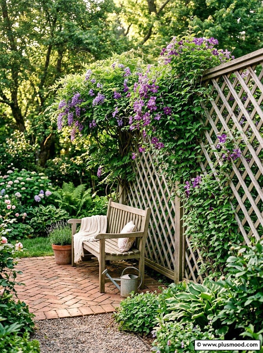 Cedar Lattice With Vines - 25 small backyard ideas for privacy