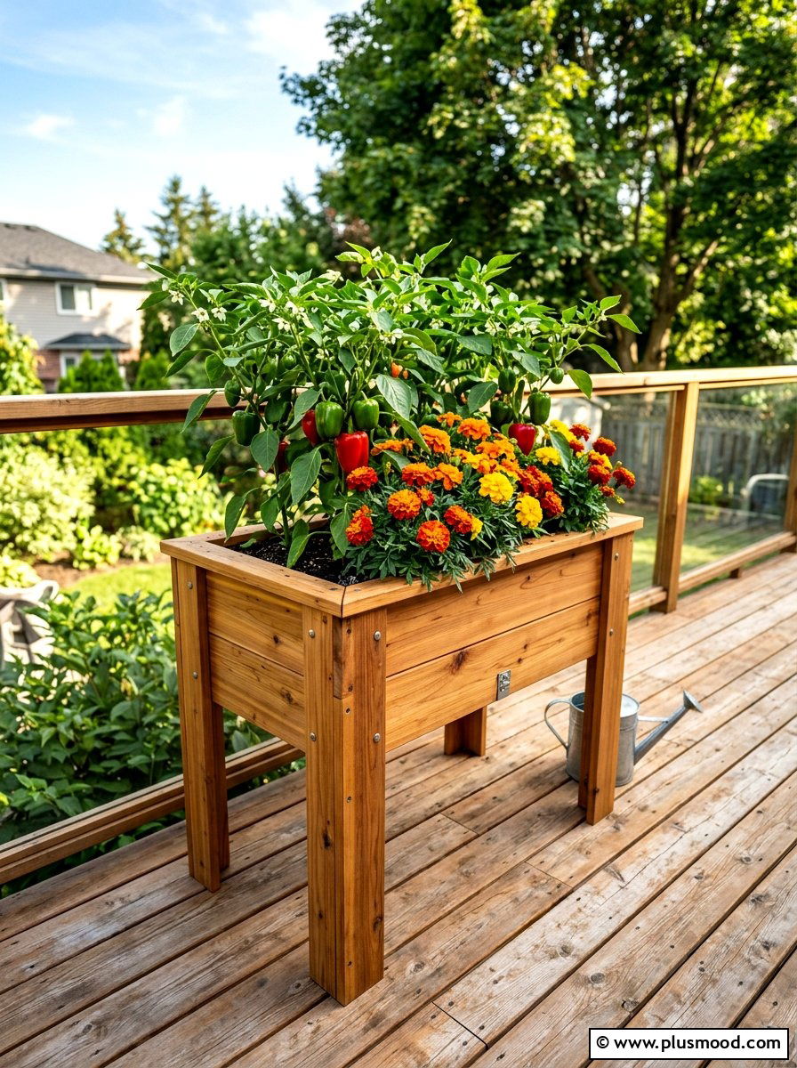Cedar Planter Box - 25 summer vegetable planter ideas