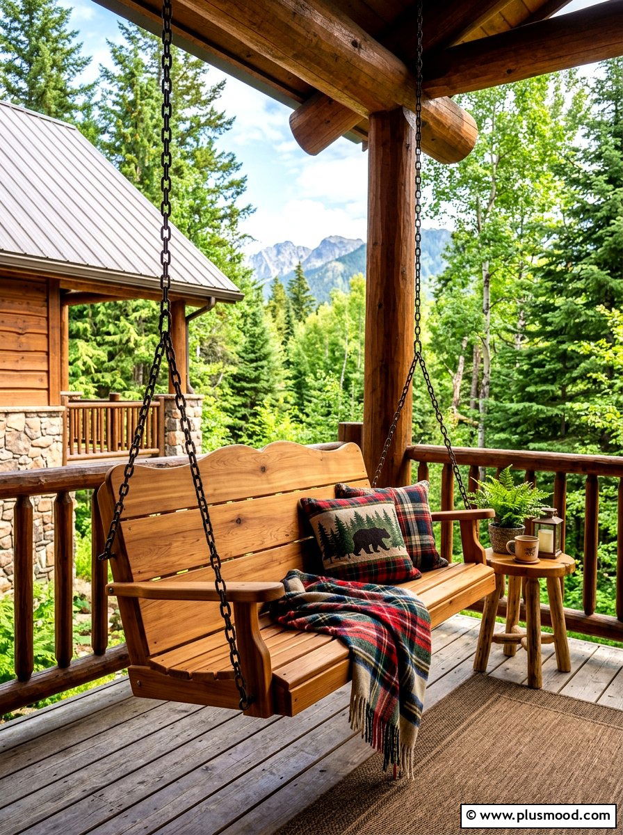 Cedar Porch Swing - 25 summer front porch seating ideas