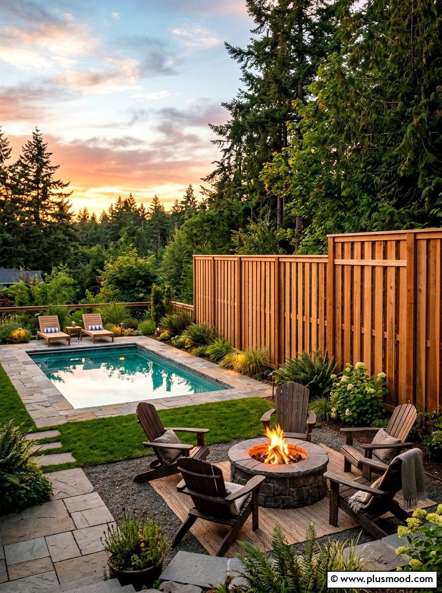 Cedar Wood Privacy Screen - 25 pool landscaping ideas for privacy