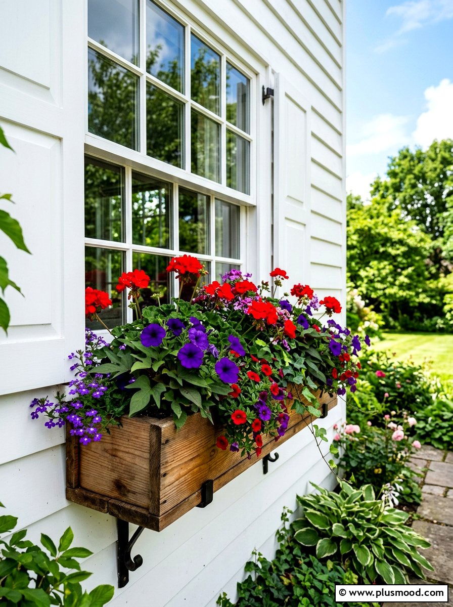 Cedar Wood Window Box - 25 summer rustic decor ideas