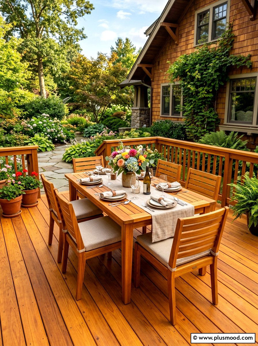 Cedar wood deck furniture - 25 late summer patio ideas