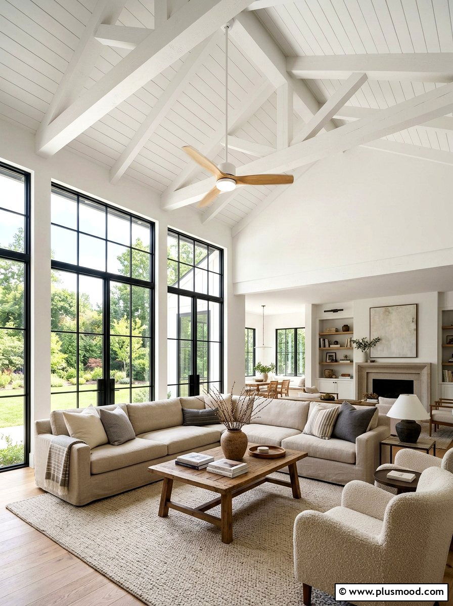 Ceiling Fan - 25 airy summer living room ideas