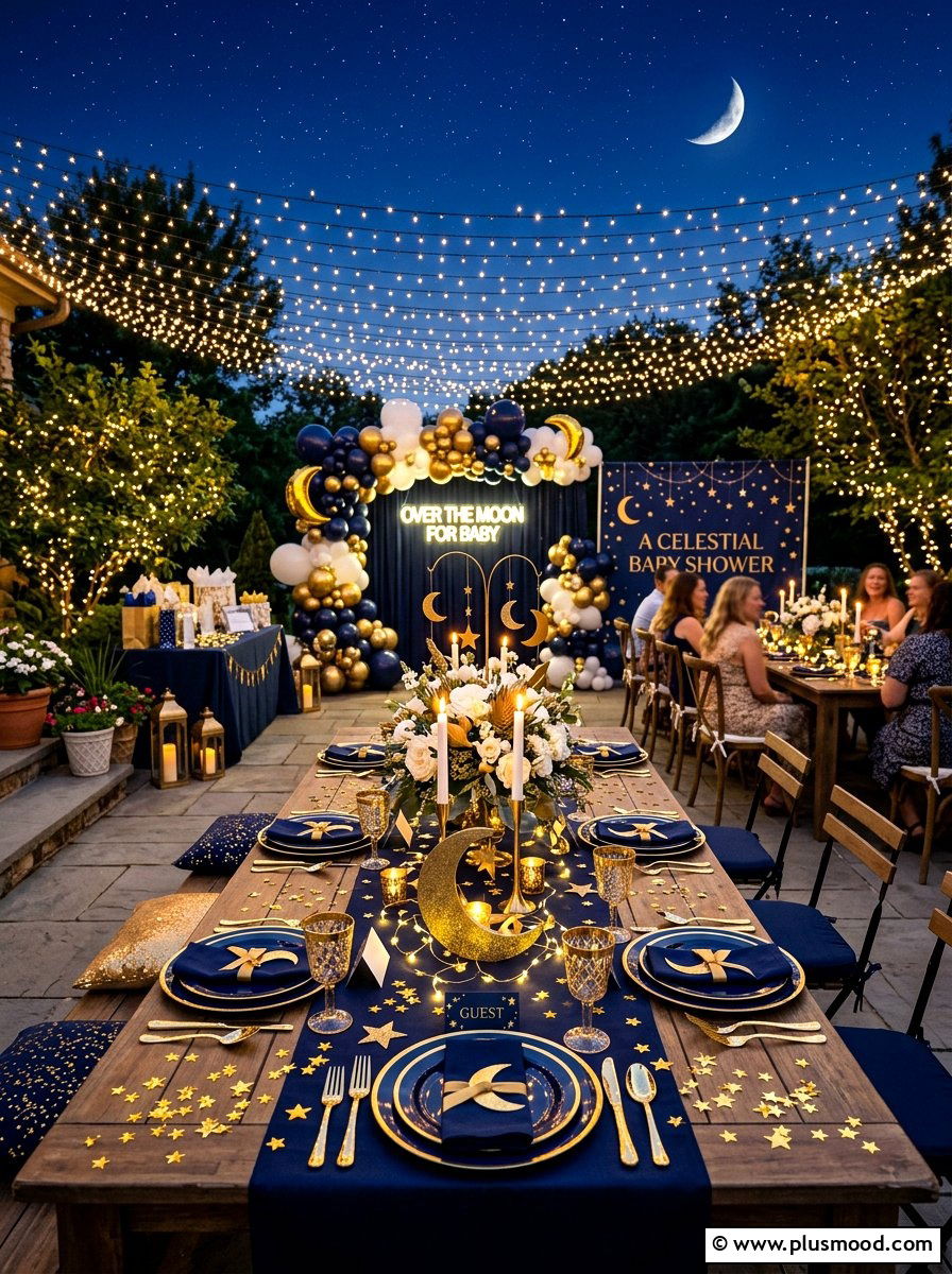 Celestial Evening Baby Shower - 25 summer outdoor baby shower ideas