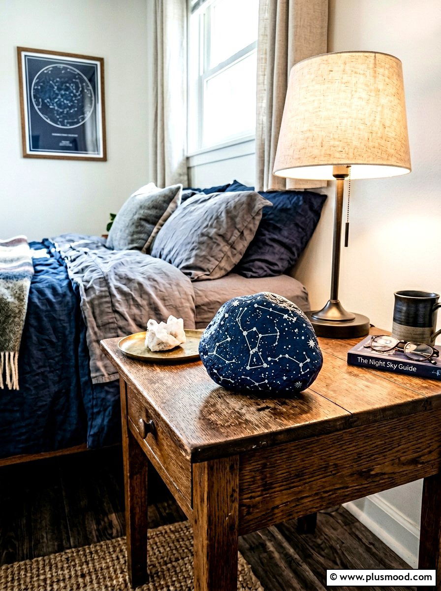 Celestial Starry Rock - 25 painted rock ideas with boho style