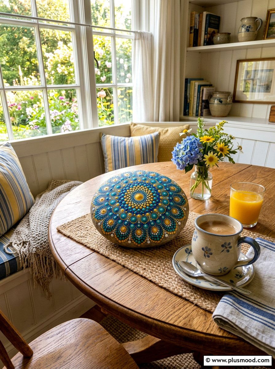 Center Out Mandala - 25 painted rock ideas with mandala