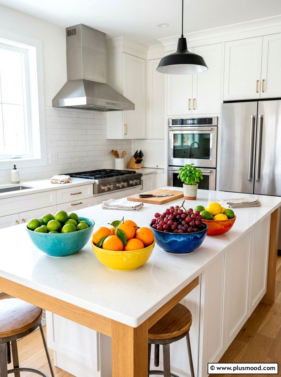 Ceramic Fruit Bowls - 25 summer picnic style kitchen decor ideas