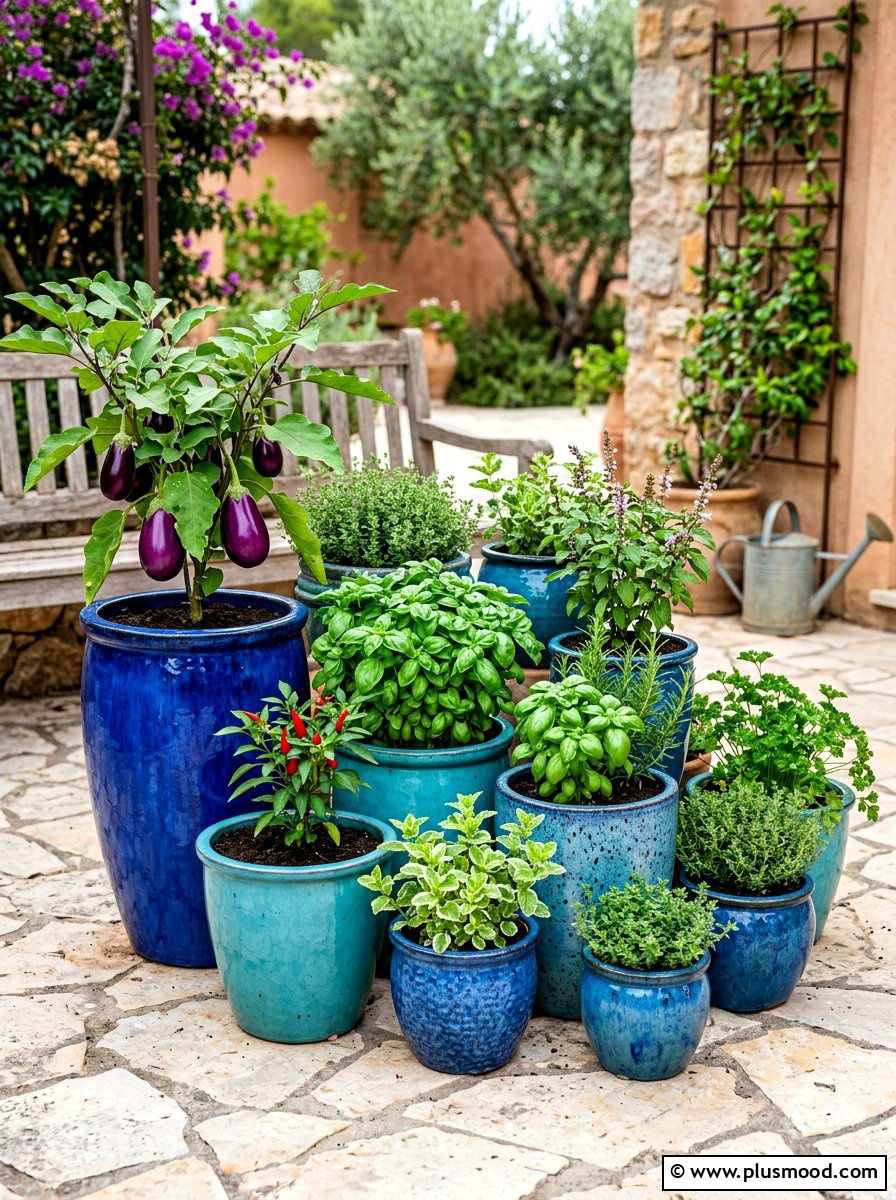 Ceramic Pot Garden - 25 summer vegetable planter ideas