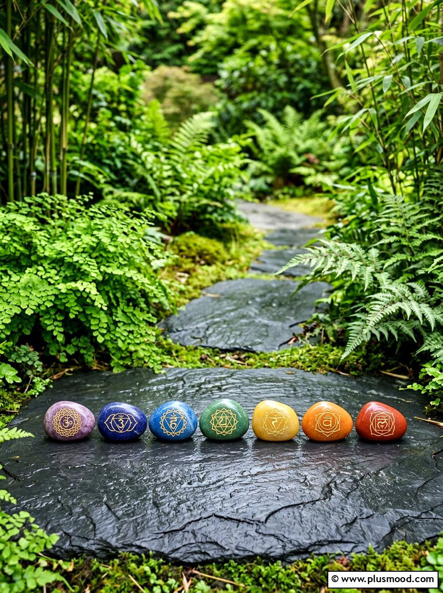 Chakra Symbol Stones - 25 painted rock ideas for zen garden