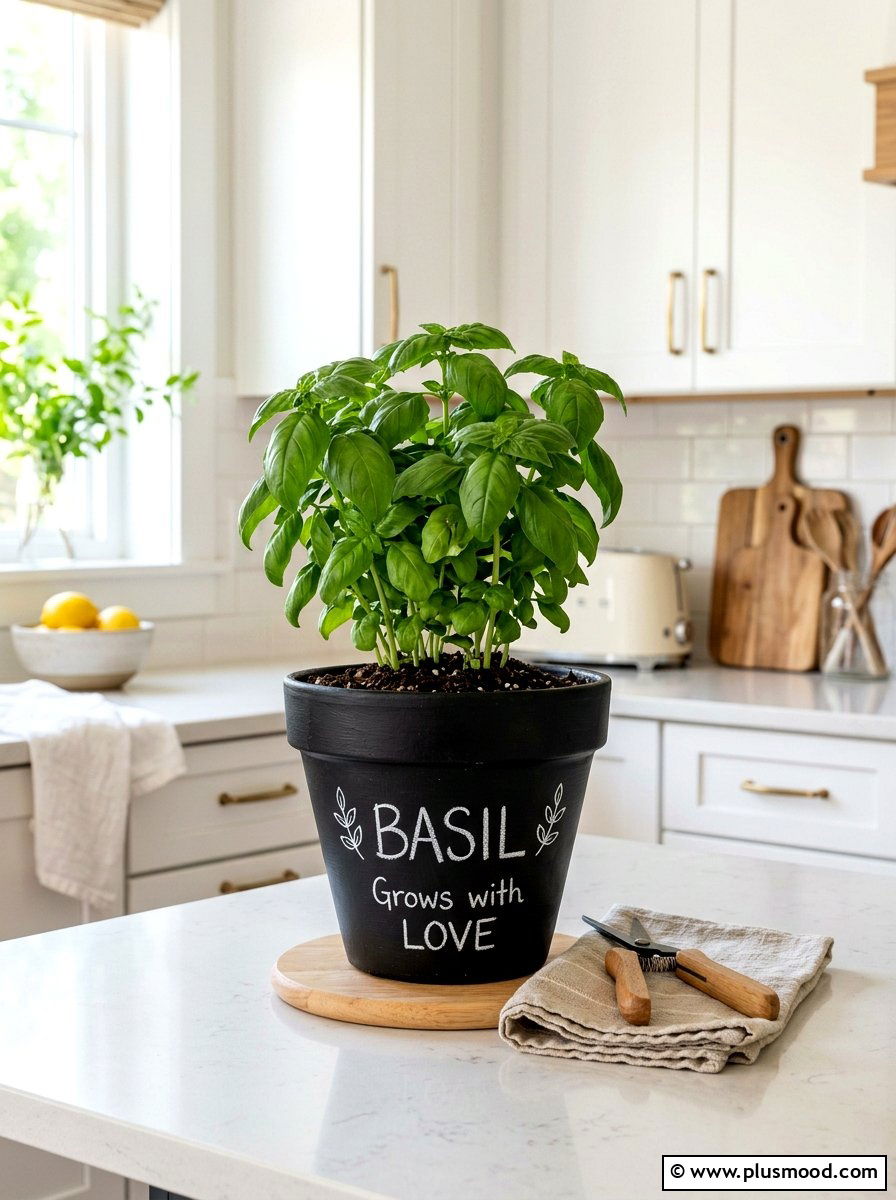 Chalkboard Herb Planter Pot - 25 summer herb planter ideas