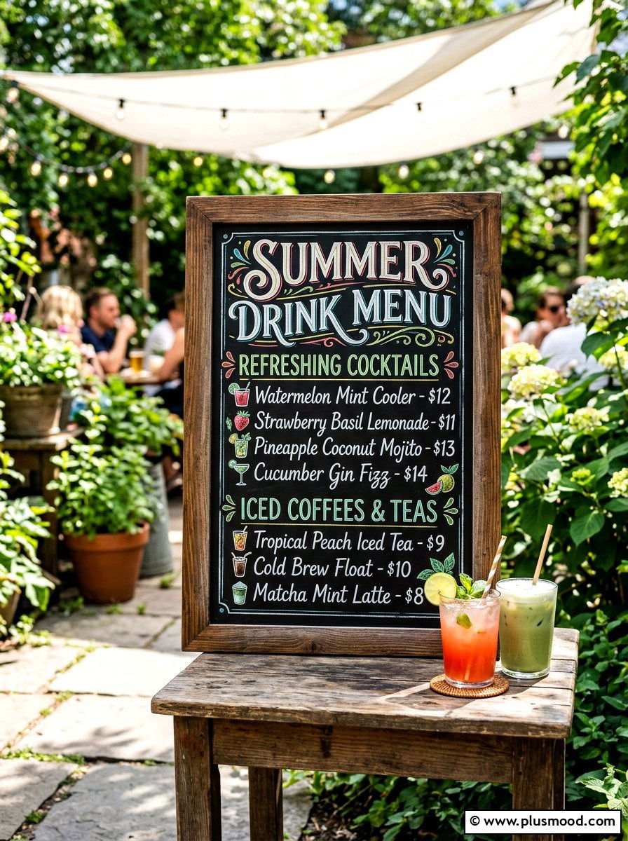 Chalkboard Menu Sign - 25 cheap summer porch ideas