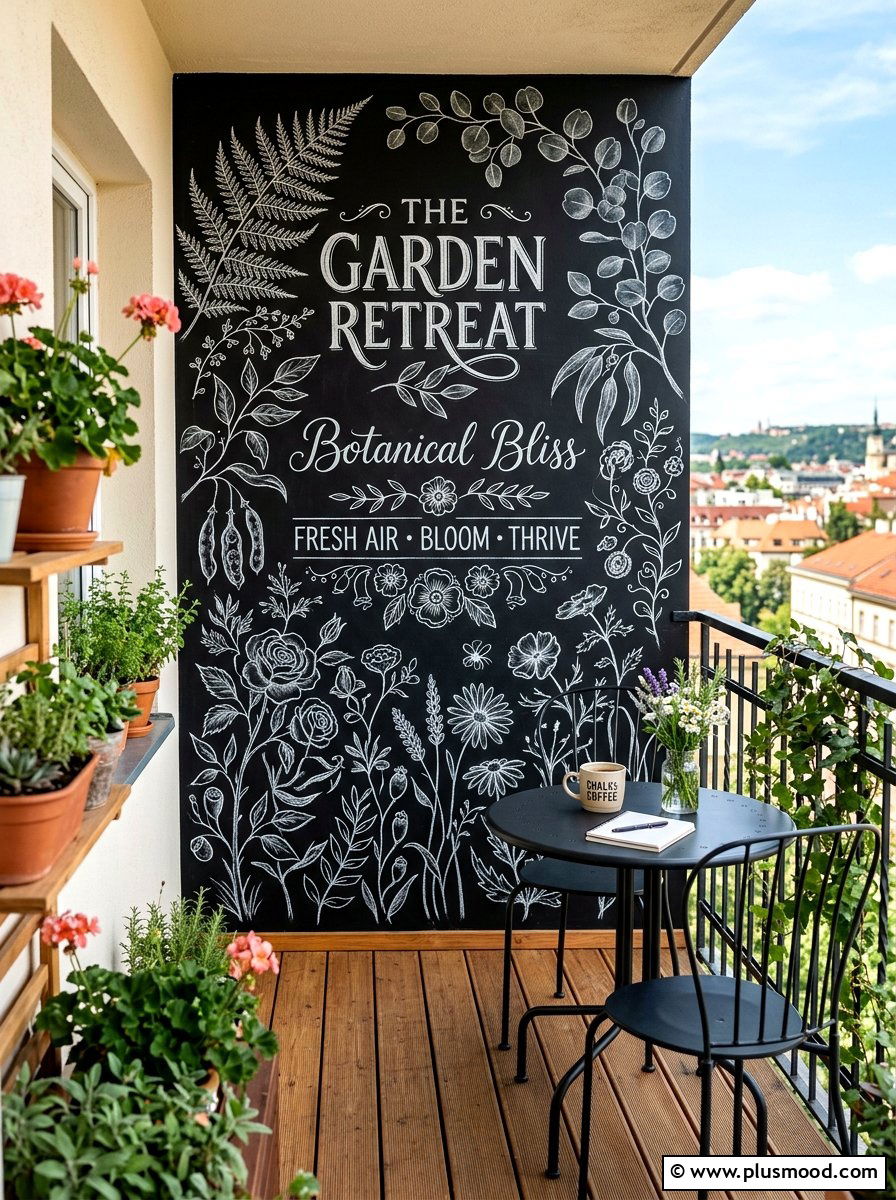Chalkboard Wall Feature - 25 summer balcony wall decor ideas