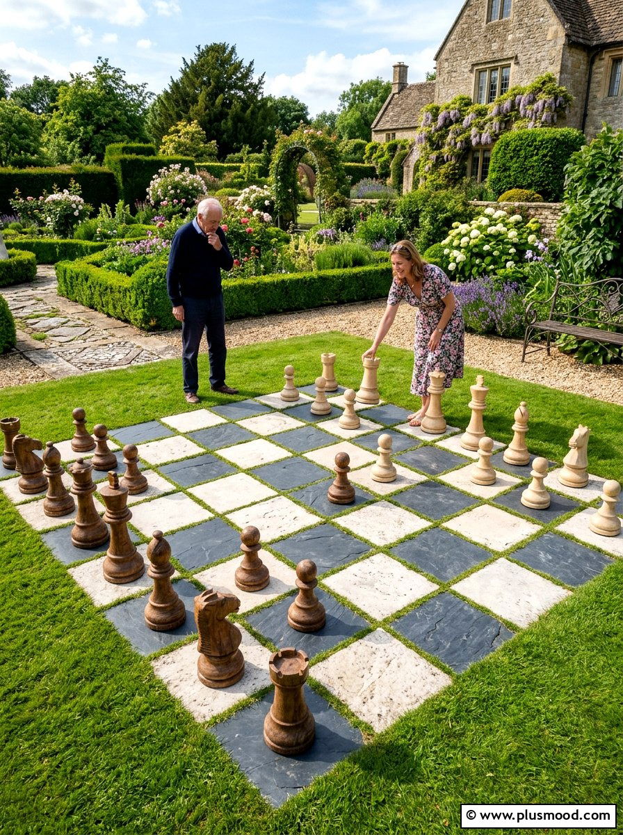Checkerboard garden stones - 25 painted rock ideas for stepping stones