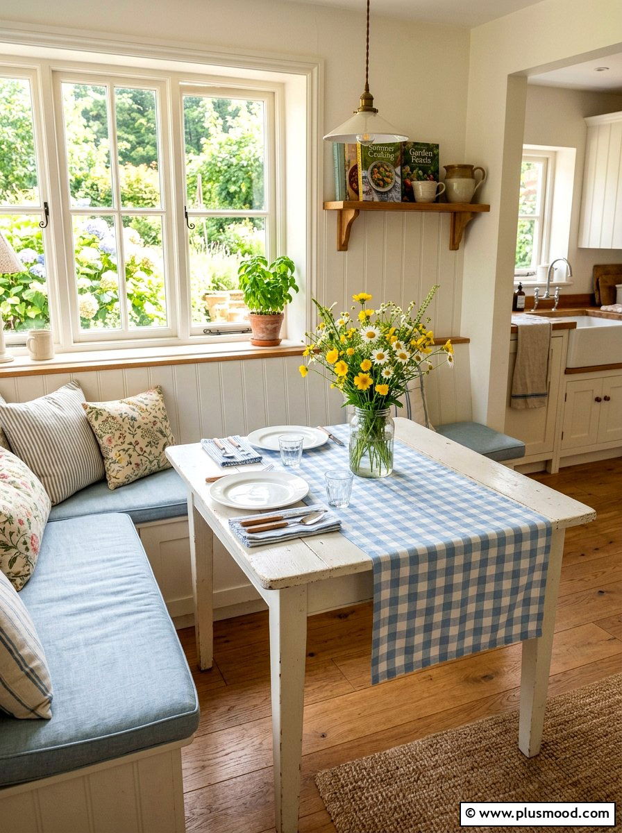 Checkered Gingham Table Runner - 25 summer kitchen accessories ideas