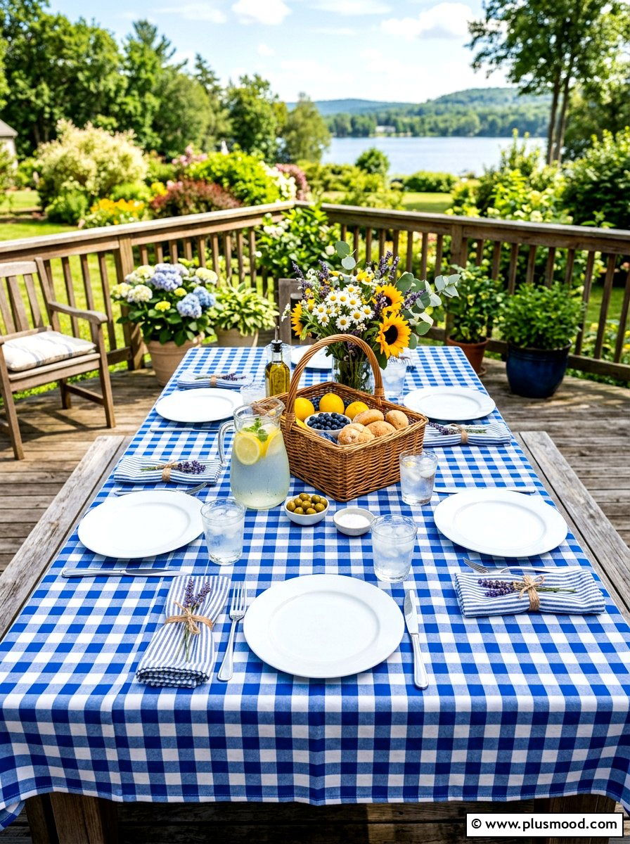 Checkered Tablecloth Style - 25 summer brunch table ideas