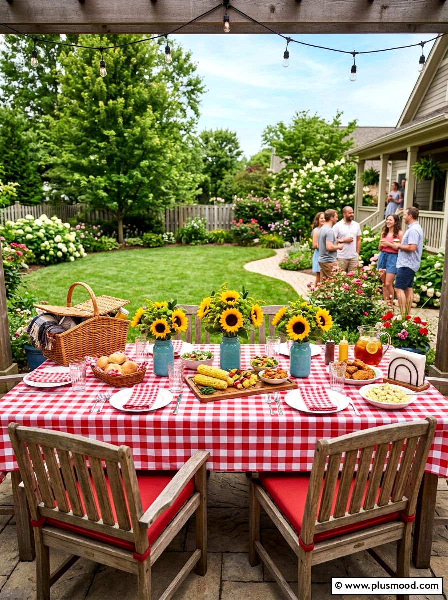 Checkered summer party table - 25 summer dinner party table ideas