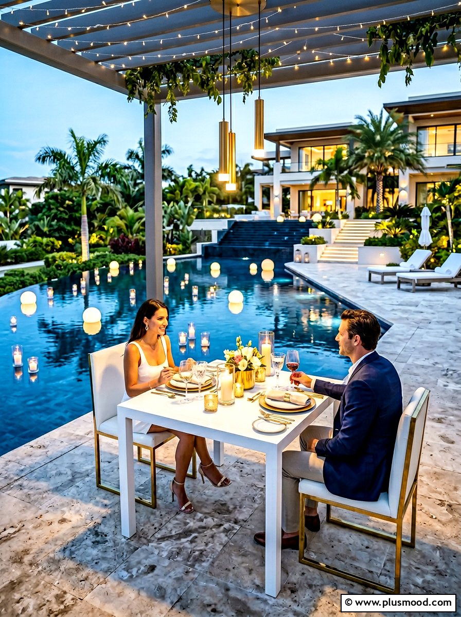 Chic Poolside Dining - 25 summer dinner party ideas outdoors