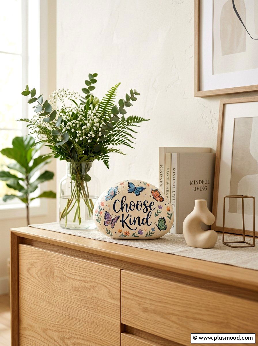 Choose Kind Painted Stone - 25 painted rock ideas with quotes