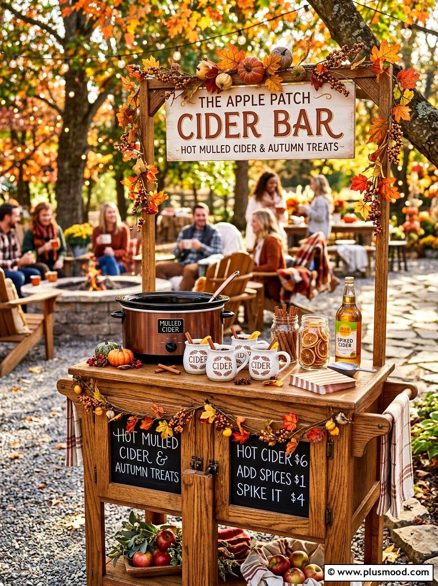 Cider bar station - 25 summer to fall outdoor entertaining ideas