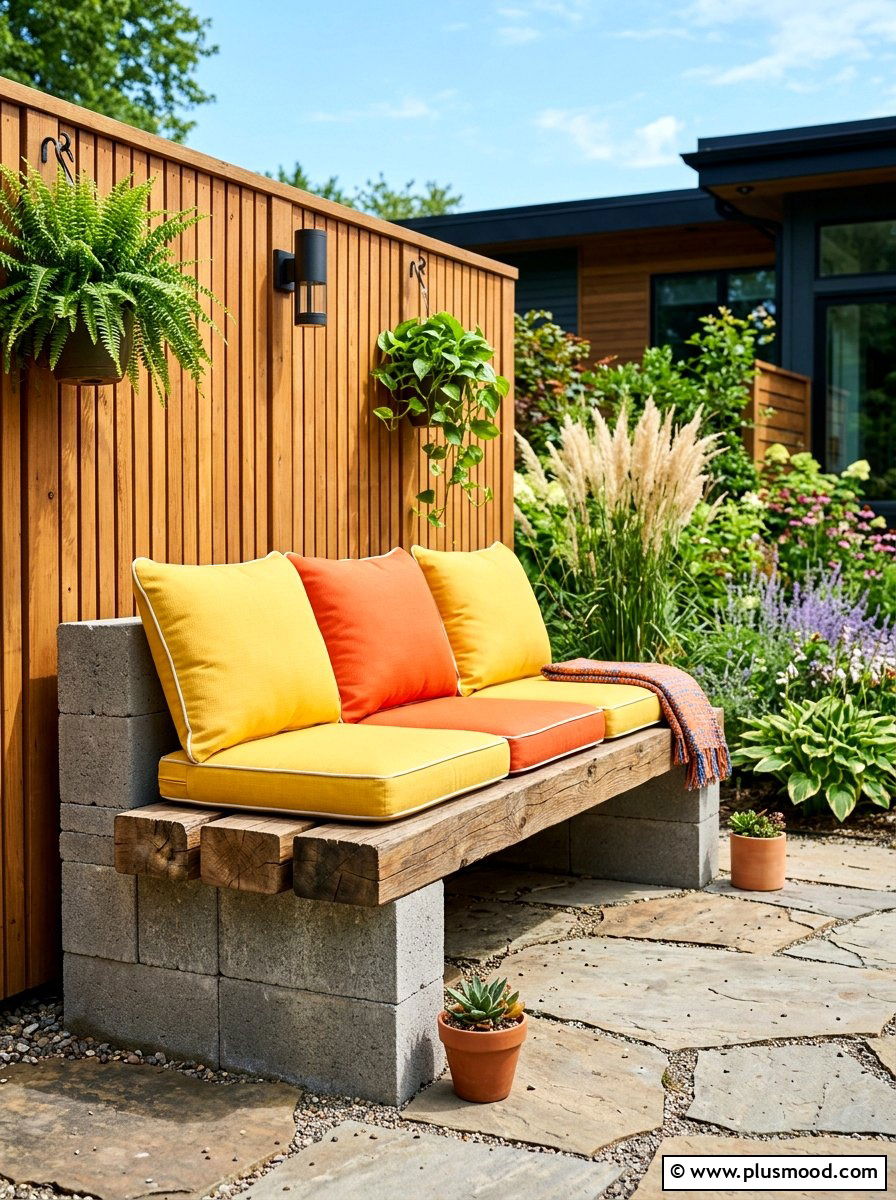 Cinder Block Seating - 25 summer garden ideas on a budget