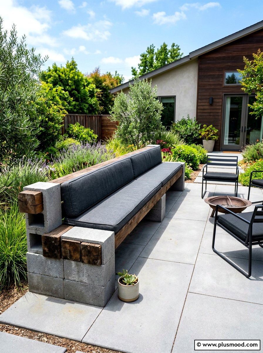 Cinder Block Seating - 25 summer patio ideas on a budget