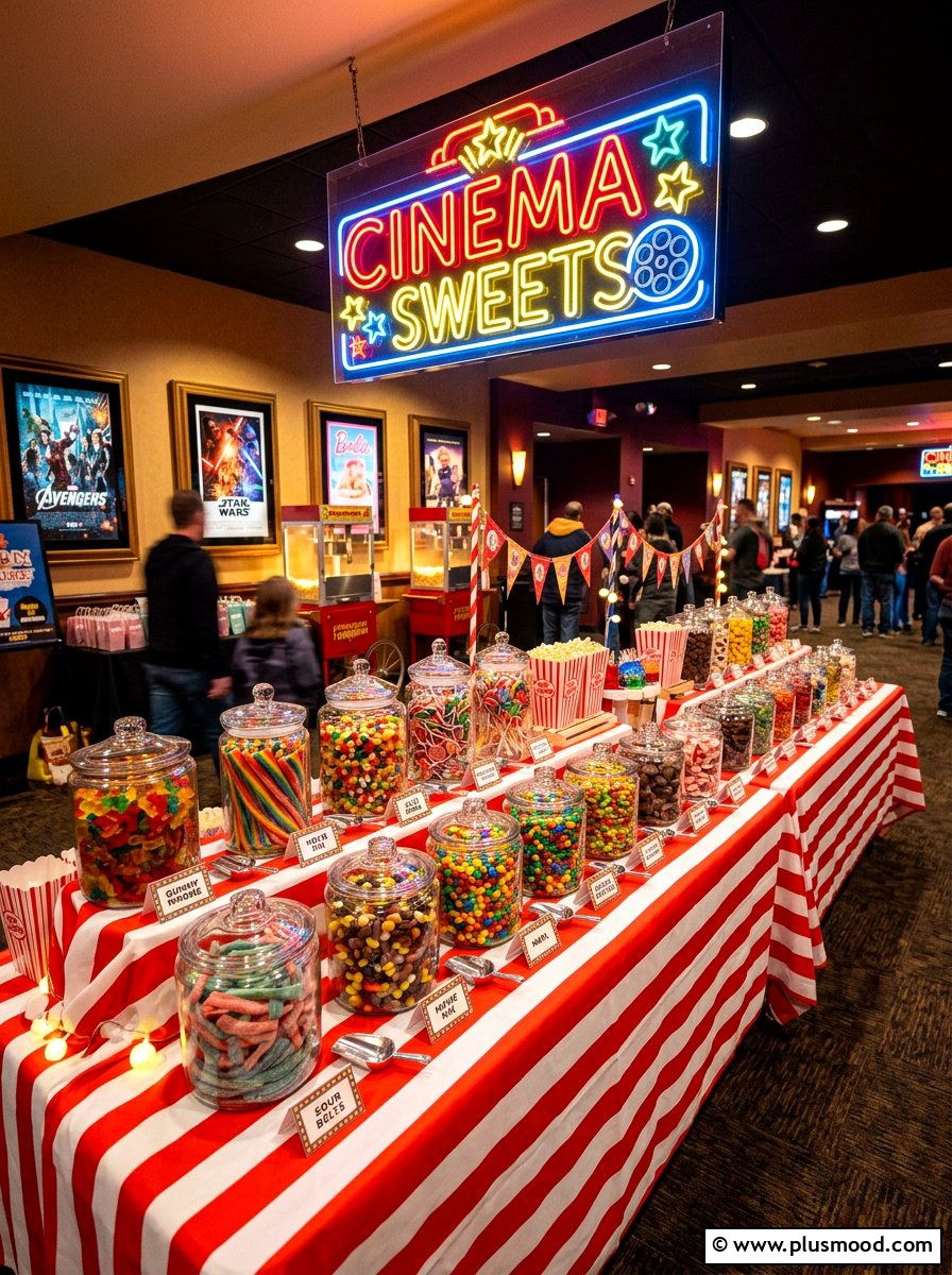 Cinema Candy Buffet - 25 summer backyard movie night ideas