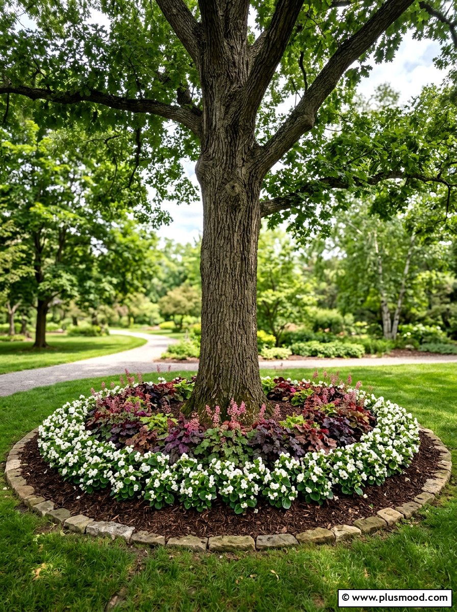 Circular Flower Bed Around Tree - 25 summer flower bed ideas for front yard