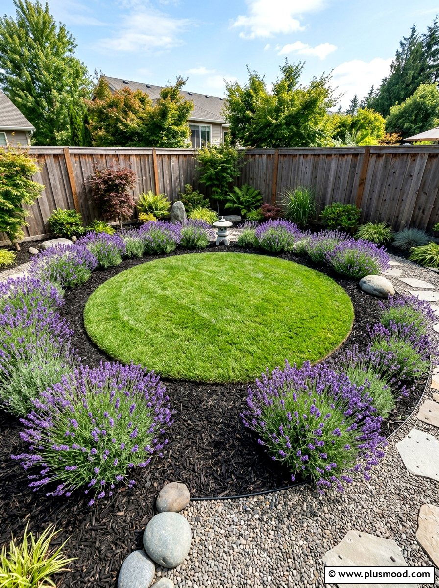 Circular Grass Patch - 25 small backyard ideas with grass