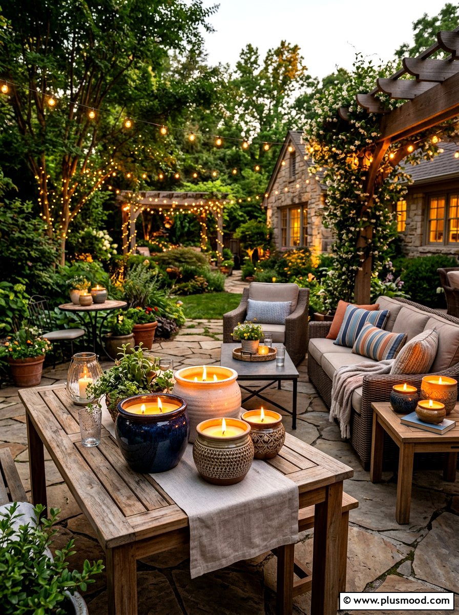 Citronella Candle Arrangement - 25 summer patio party ideas