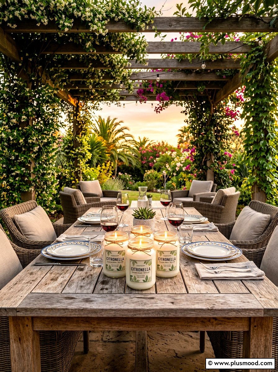 Citronella Candle Decor - 25 budget summer patio decor ideas