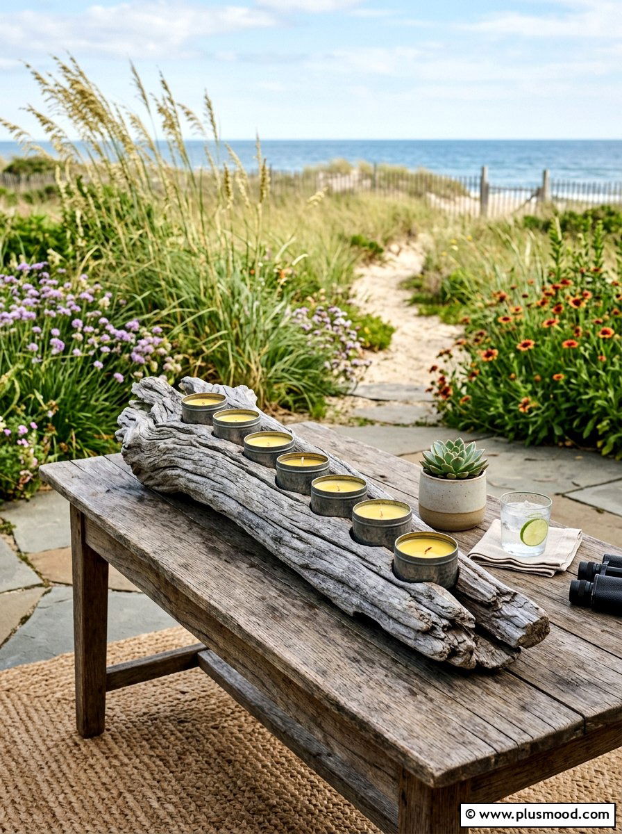 Citronella Driftwood Display - 25 summer citronella decor ideas