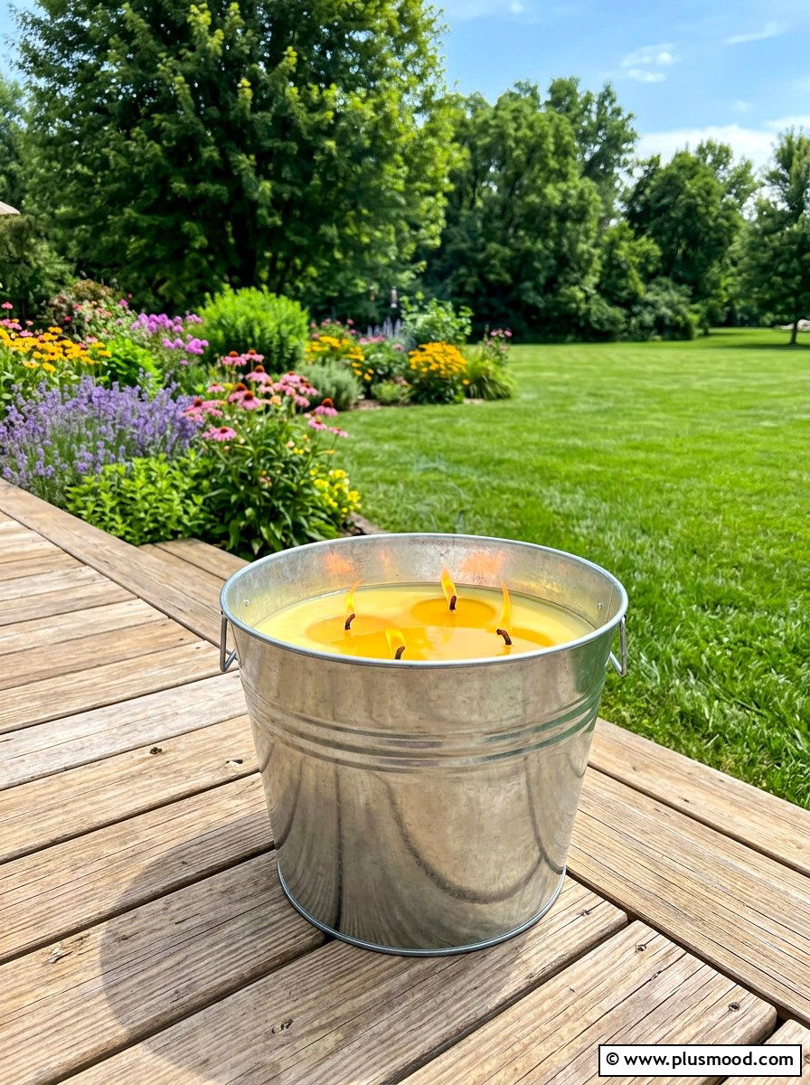 Citronella Galvanized Bucket - 25 summer citronella decor ideas