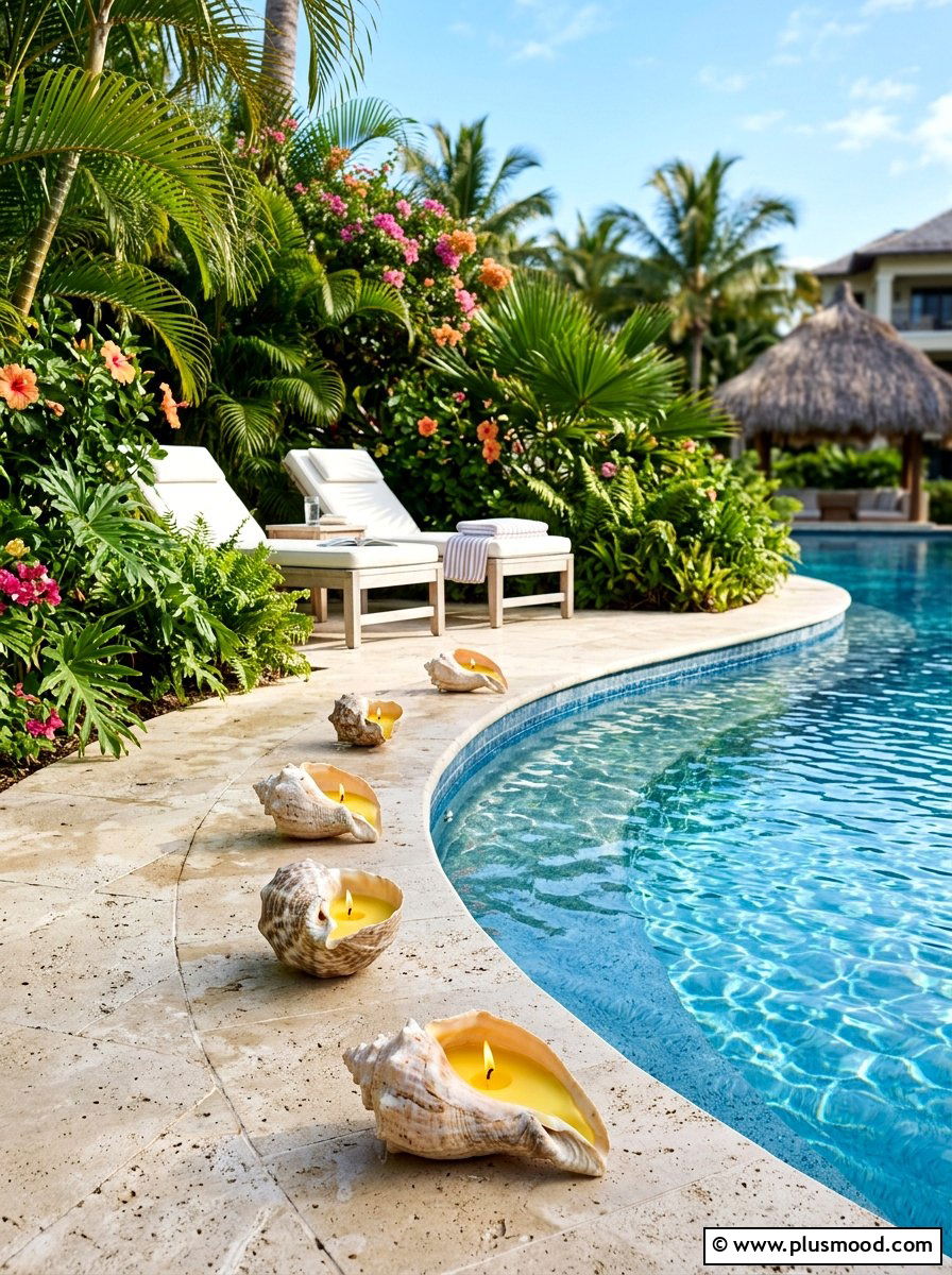 Citronella Shell Candle - 25 summer citronella decor ideas