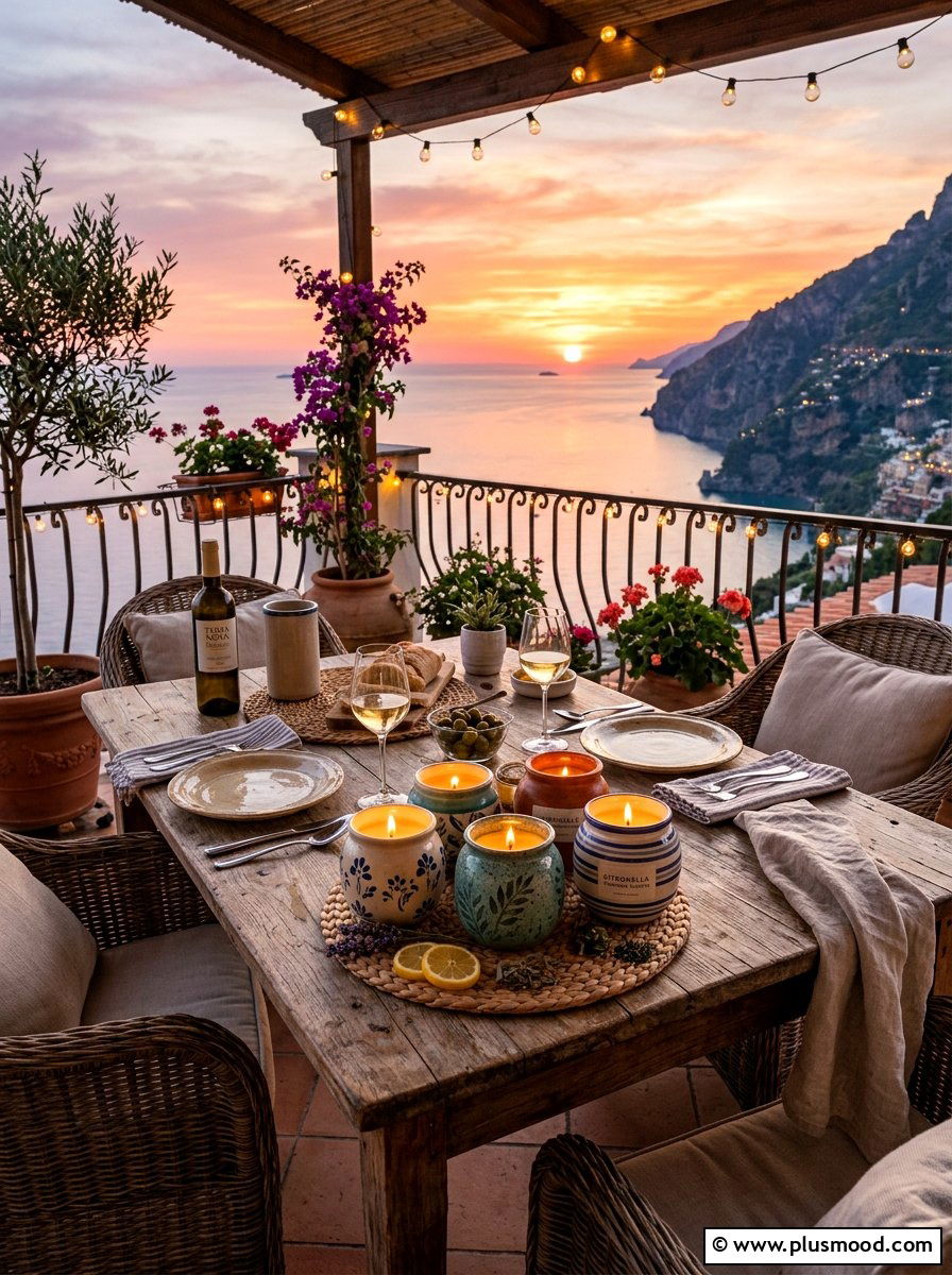 Citronella Tabletop Candles - 25 summer renter friendly balcony ideas