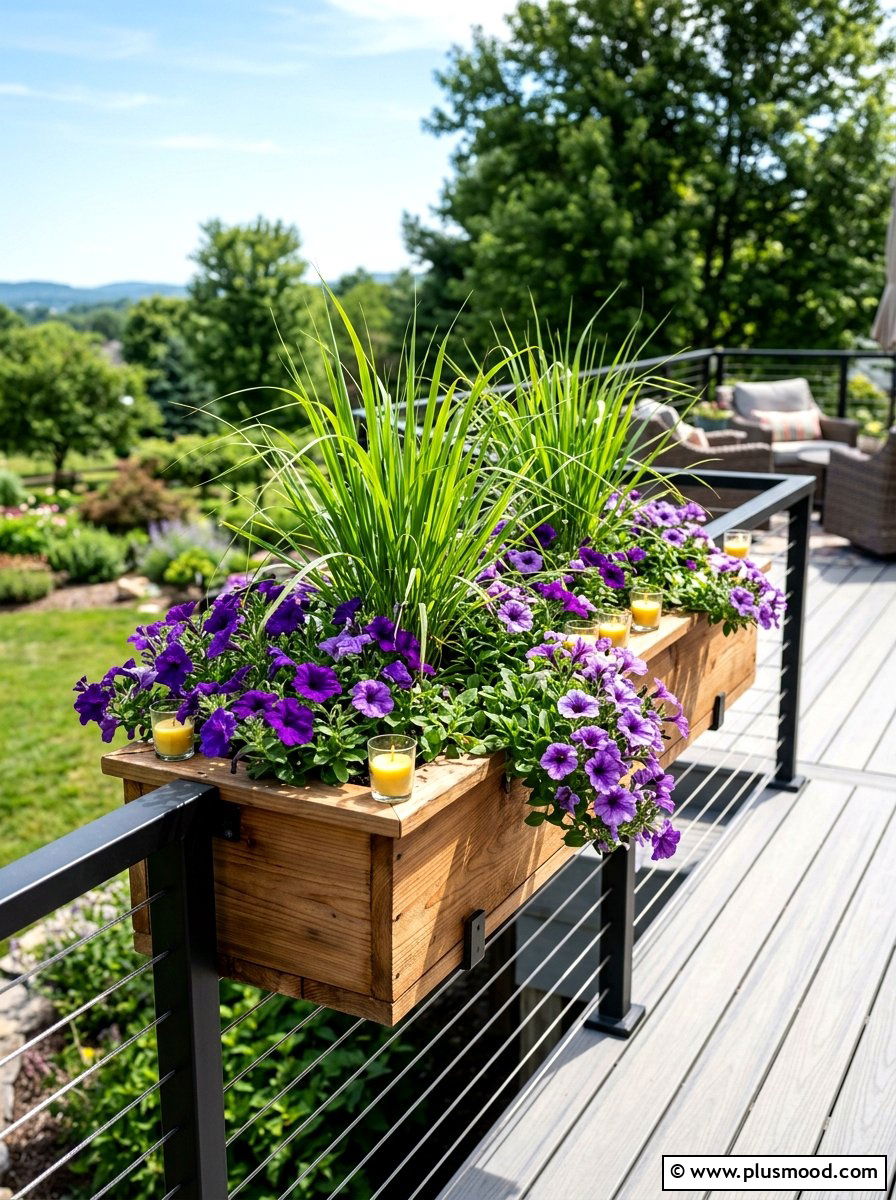 Citronella Wood Box Planter - 25 summer citronella decor ideas