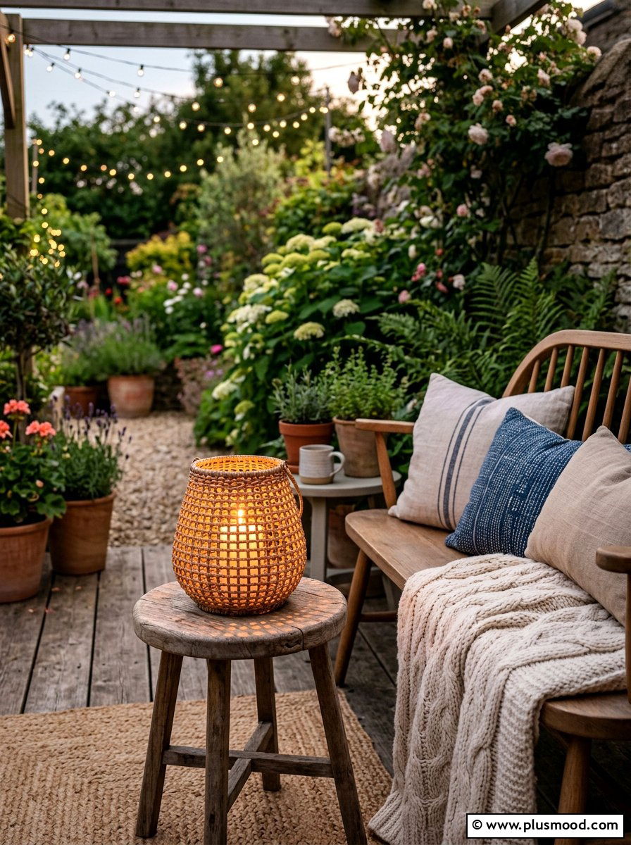 Citronella Woven Basket Lantern - 25 summer citronella decor ideas