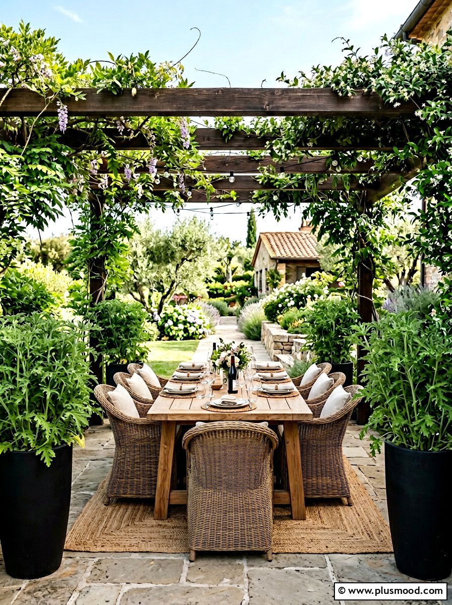 Citronella near outdoor dining area - 25 summer patio ideas with citronella plants