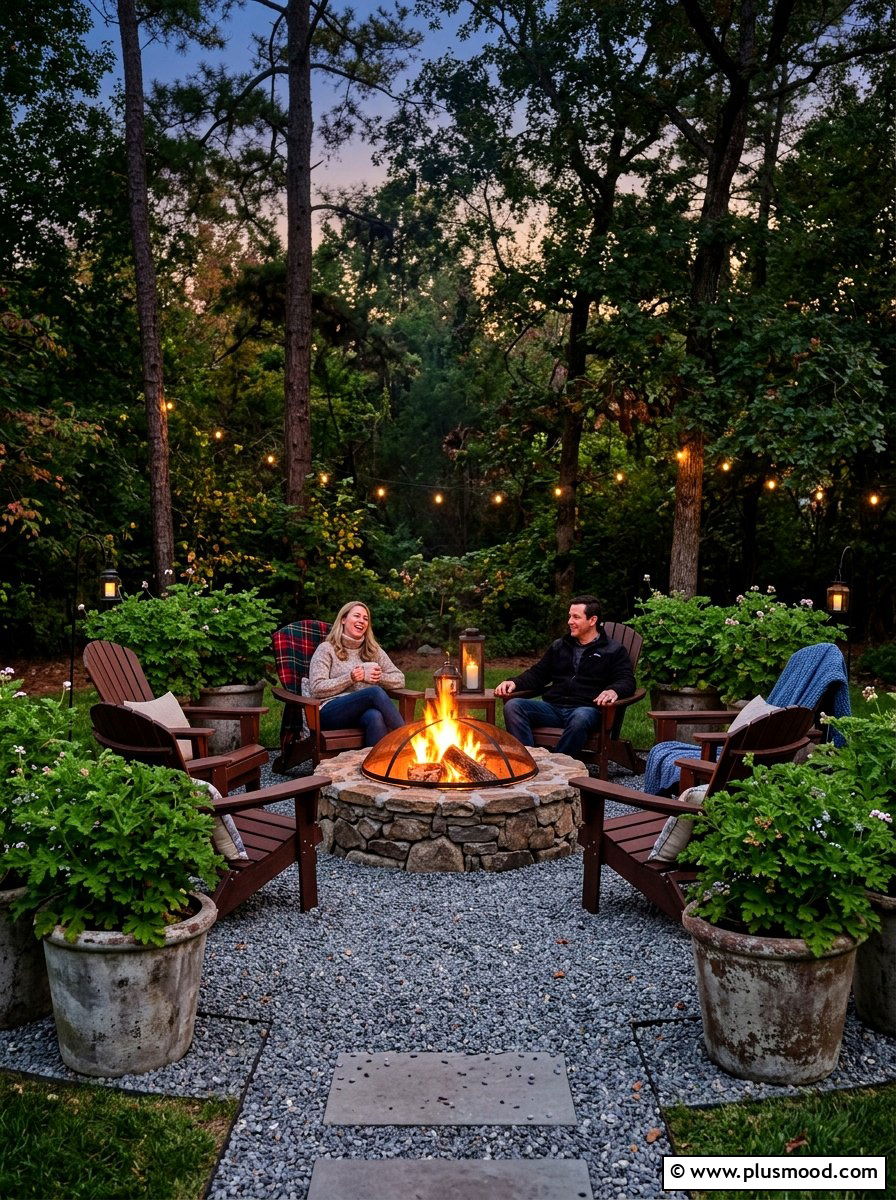 Citronella plants around fire pit - 25 summer patio ideas with citronella plants