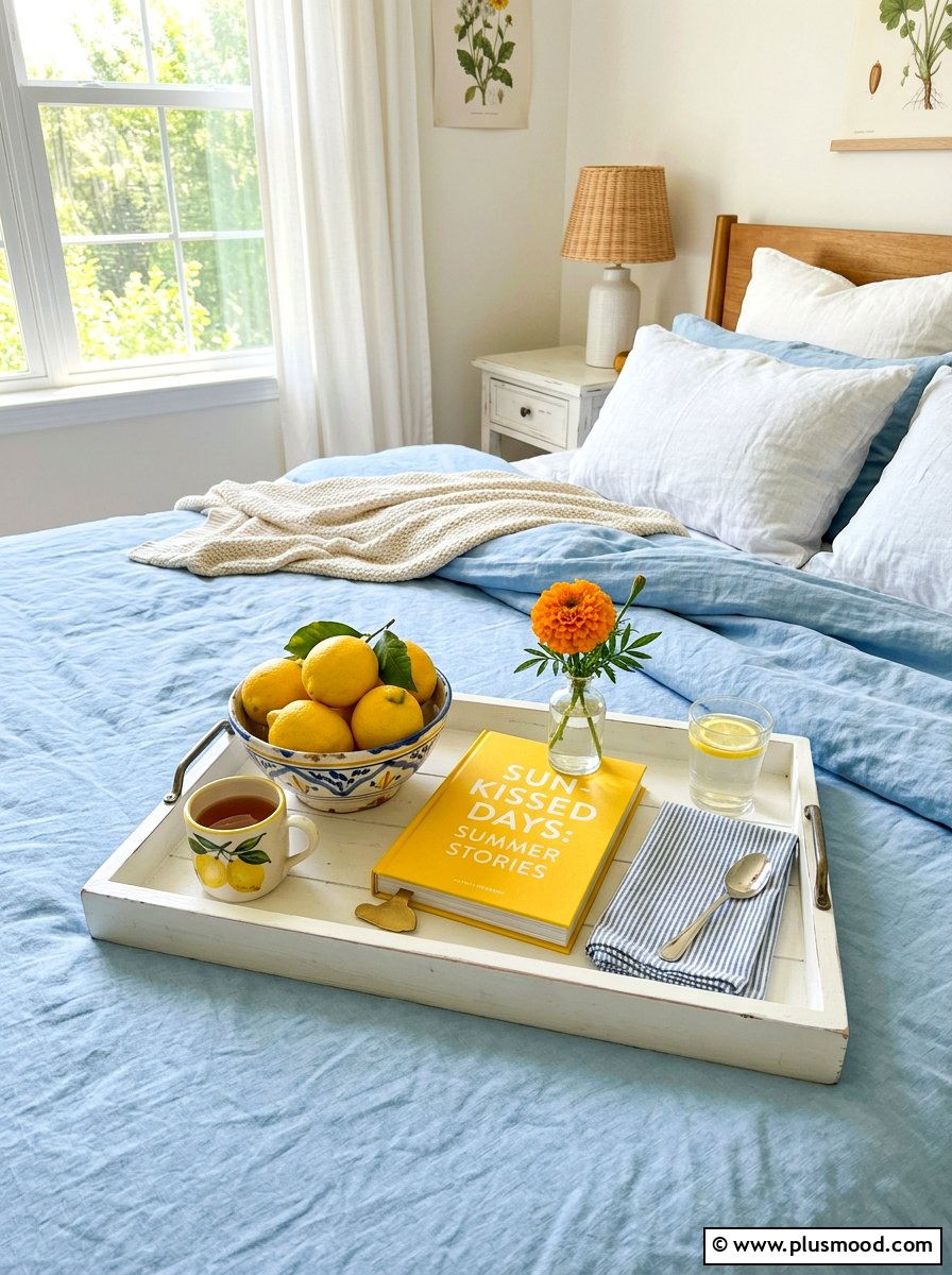 Citrus Bedroom Tray - 25 summer bedroom tray decor ideas