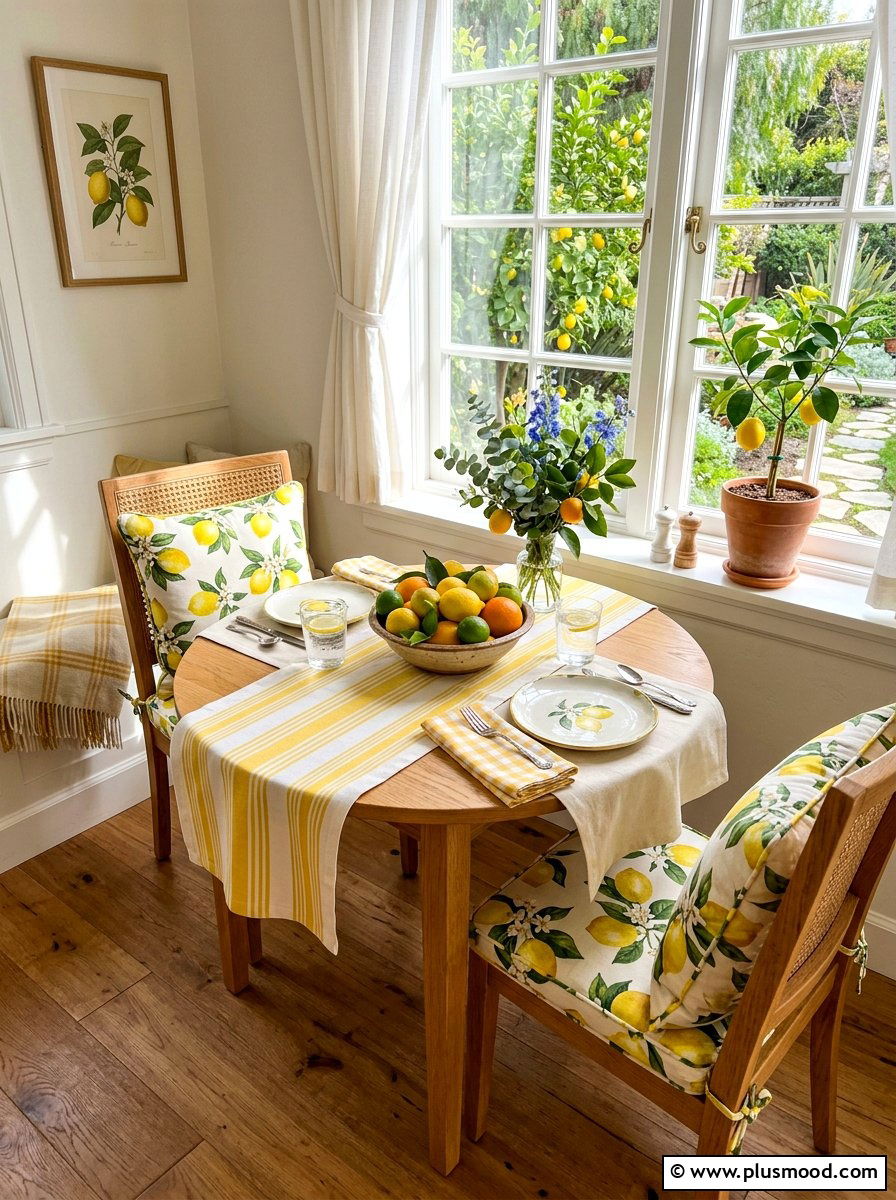 Citrus Breakfast Nook - 25 summer house decor ideas