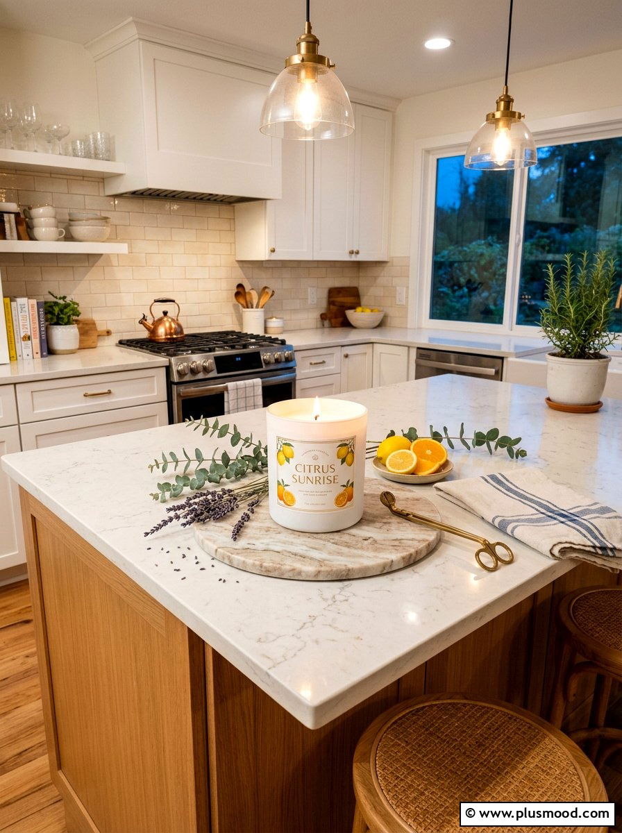 Citrus Candle Island Decor - 25 summer kitchen island decor ideas