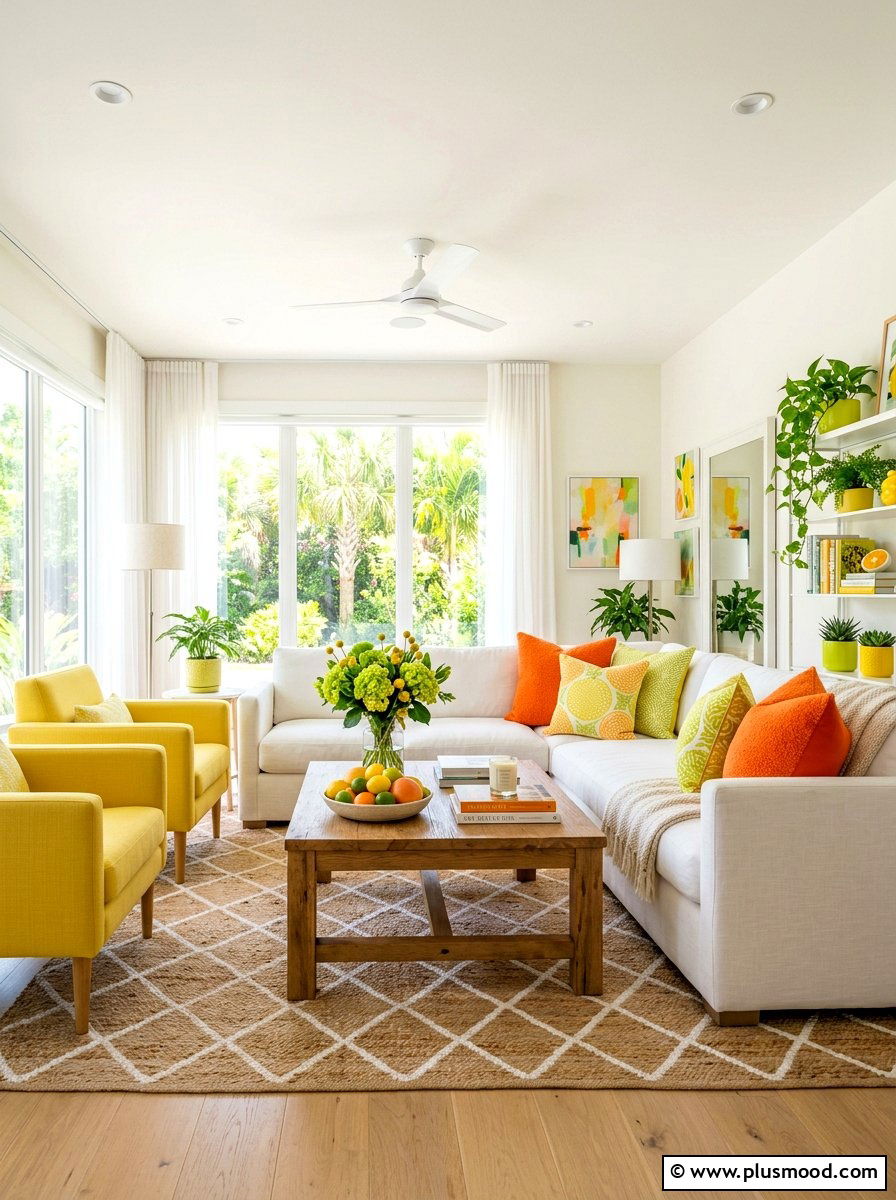 Citrus Color Palette - 25 summer tropical living room ideas