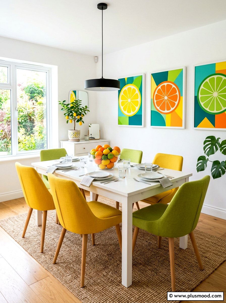 Citrus Dining Room - 25 early summer decor ideas
