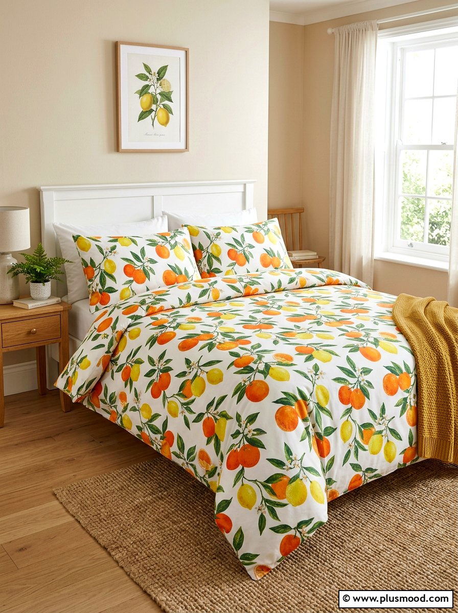 Citrus Duvet Set - 25 summer lemon bedroom decor ideas