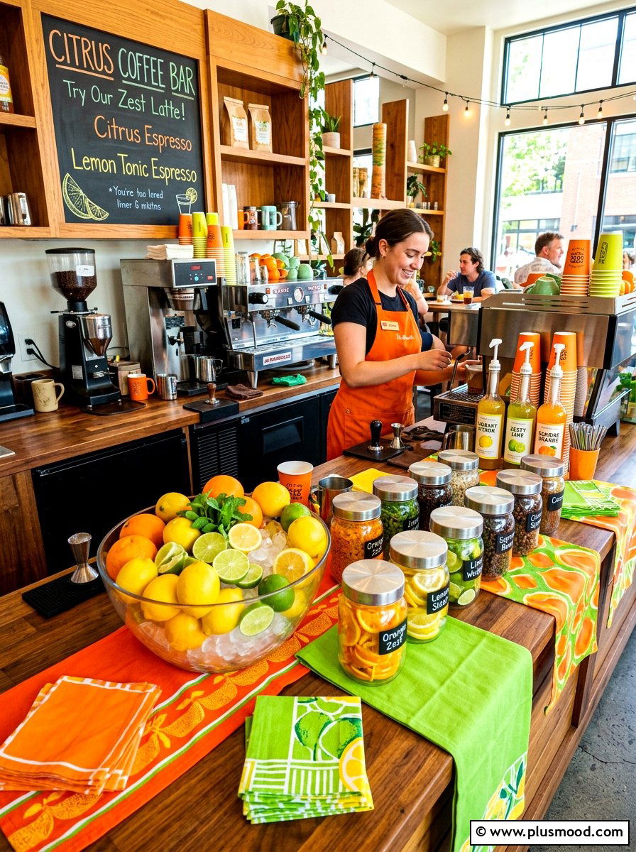 Citrus Fruit Coffee Bar - 25 summer coffee bar decor ideas