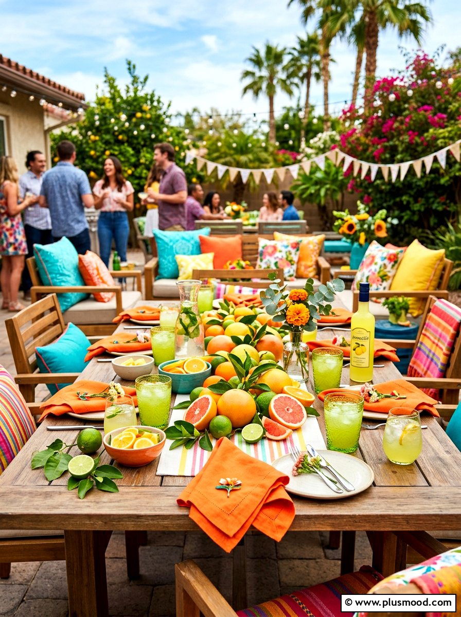 Citrus Fruit Outdoor Table - 25 summer outdoor table decor ideas
