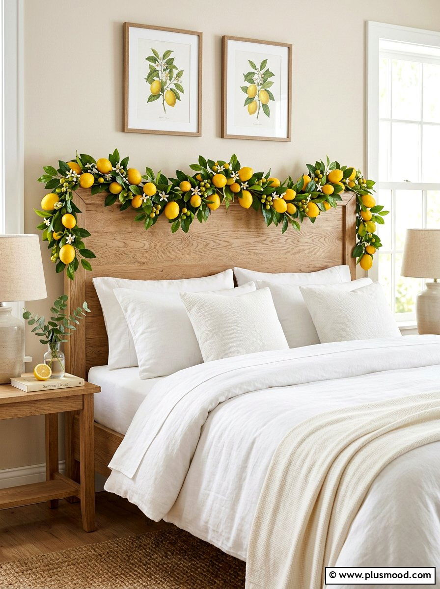 Citrus Garland Decor - 25 summer lemon bedroom decor ideas